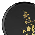 7-PACK OF Plate Dinner 10" Black-Gold Plast