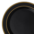 24-PACK OF Plate Salad 7.5" Black Gold Edge