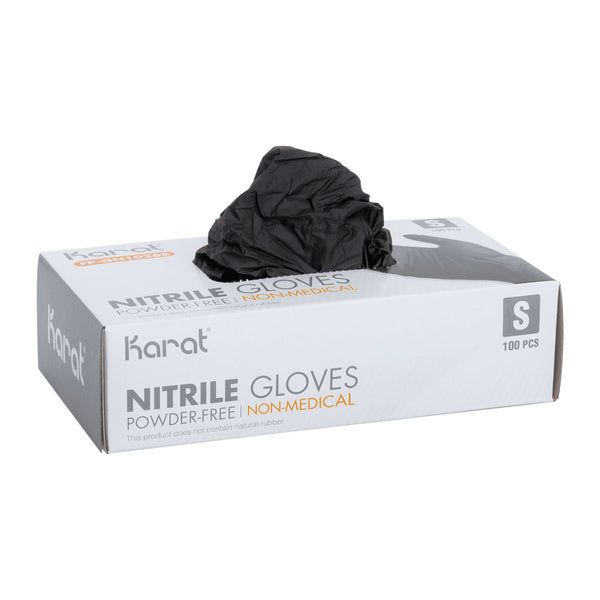 1000-PACK OF Glove Nitrile Karat 1,000 ct Nitrile Gloves | Latex-Free | Powder-Free | Black | Small
