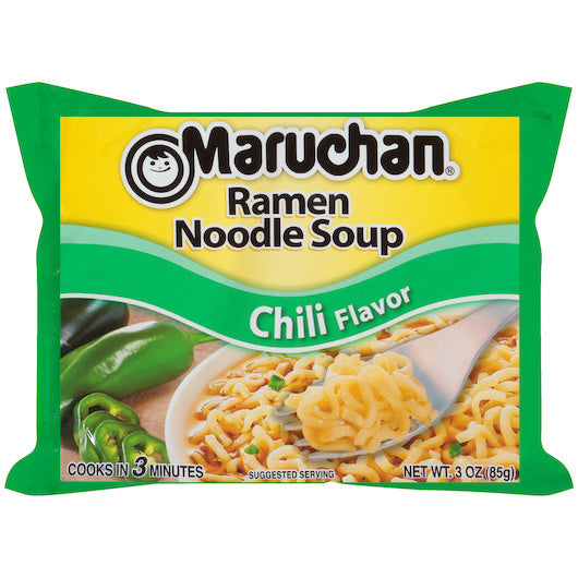 24-PACK OF Chili Flavored Ramen Noodle Soup Maruchan Inc, 24 - 3 Oz