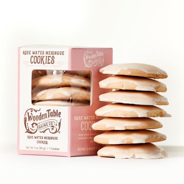 6-PACK OF Cookies Meringue, Rose Water Glazed, Wooden Table Baking Co.