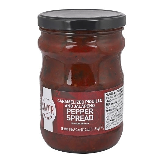6-PACK OF Caramelized Piquillo & Jalapeno Pepper Spread Jar Savor Imports, 6 - 2 LB