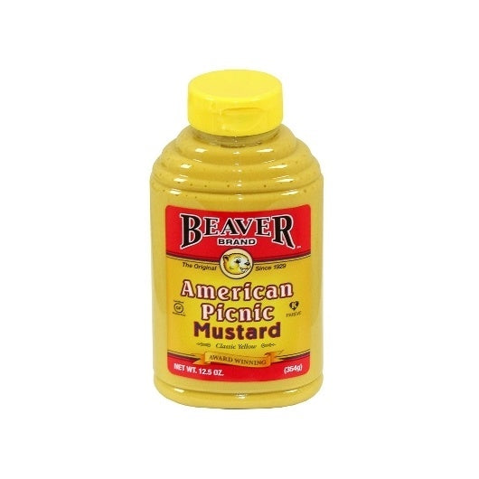 6-PACK OF American Picnic Mustard Bottle Beaver, 6 - 12.5 Oz
