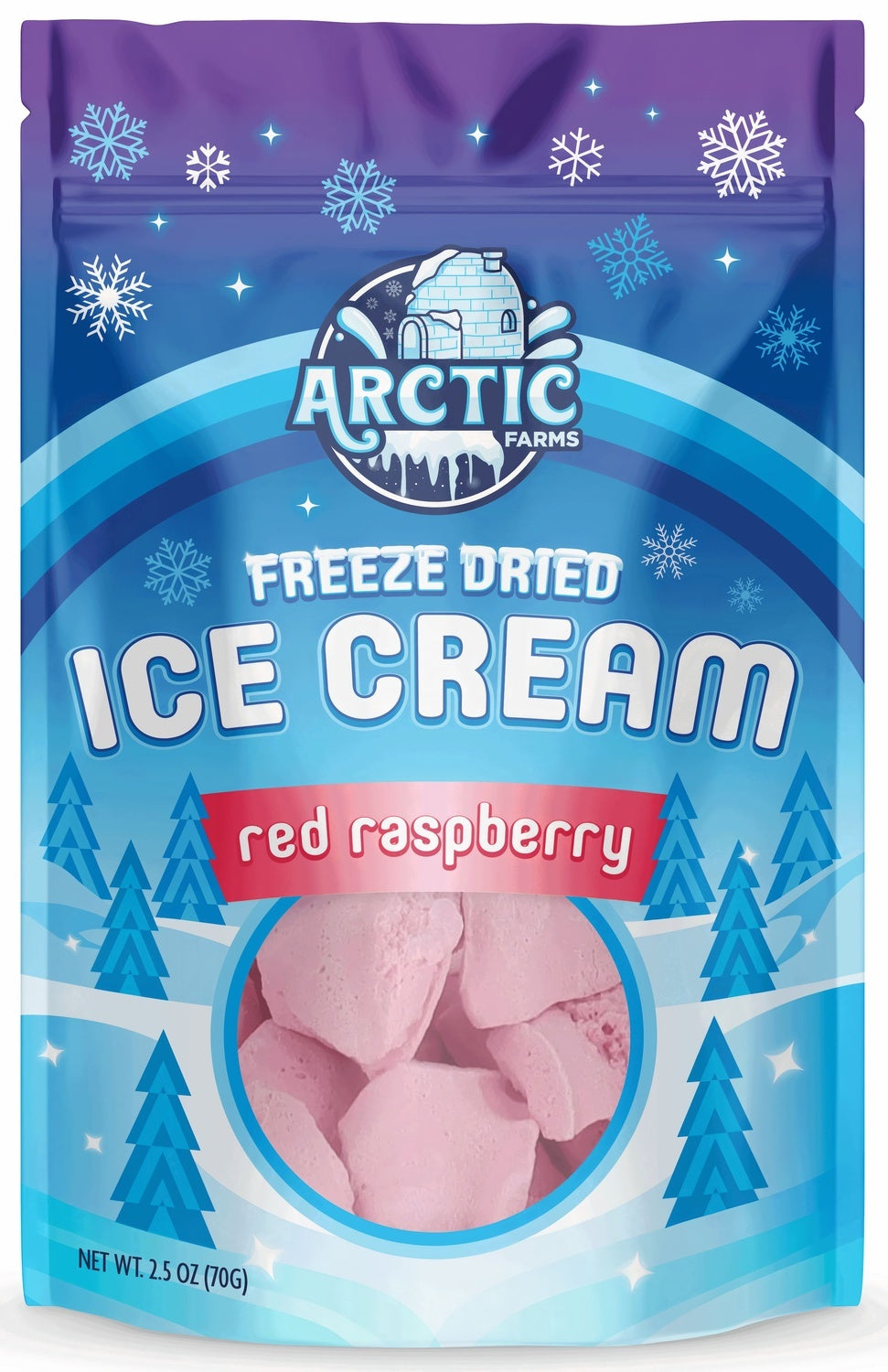 12-PACK OF Candy, Freeze Dried Ice Cream - Red Raspberry, Arctic Farms