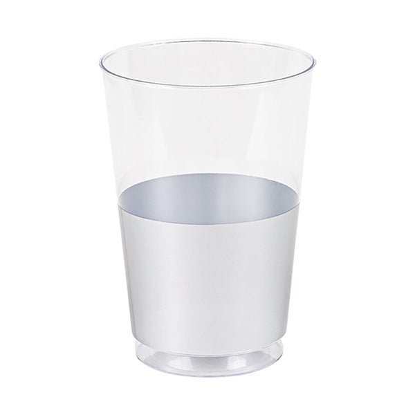 24-PACK OF Tumbler Plastic 12 oz Silver Bottom
