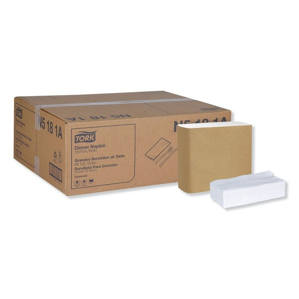 3000-PACK OF Tork N5181A Premium 1-Ply Universal Dinner Napkins - 15 x 17 Inches - White - 3000 Count