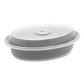 150-PACK OF Container Plas Pactiv Corp. OC12B Newspring VERSAtainer - 12 oz Oval Microwavable Plastic Containers in Black/Clear (150 Count) for Hot and Cold Foods