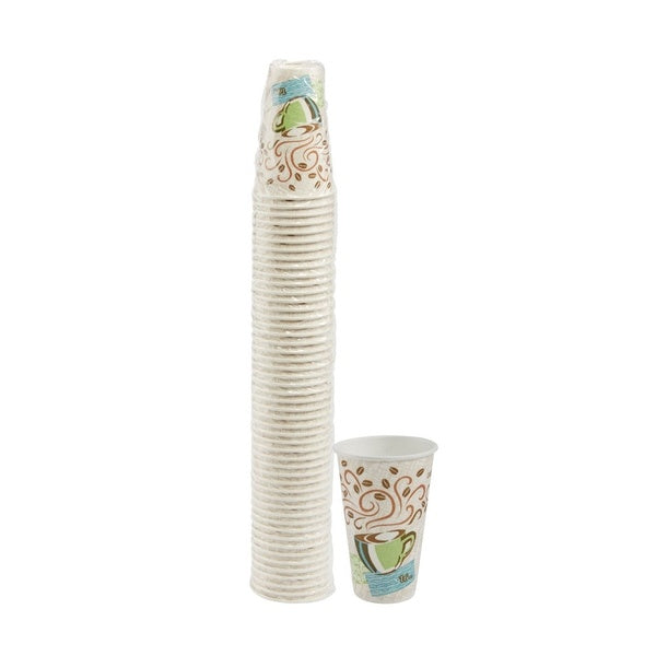 50-PACK OF Cup Coffee Dixie 5356CD 16 oz. PerfecTouch Insulated Coffee Cups with Haze Design - 50 Count