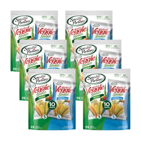 6-PACK OF Snack Veggie Sea Salt Variety Sensible Portions Snacks 7.5 oz
