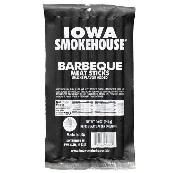 10-PACK OF Meat Sticks BBQ 16 oz, Iowa Smokehouse