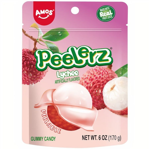 36-PACK OF Candy Lychee Gummy Amos Peelerz