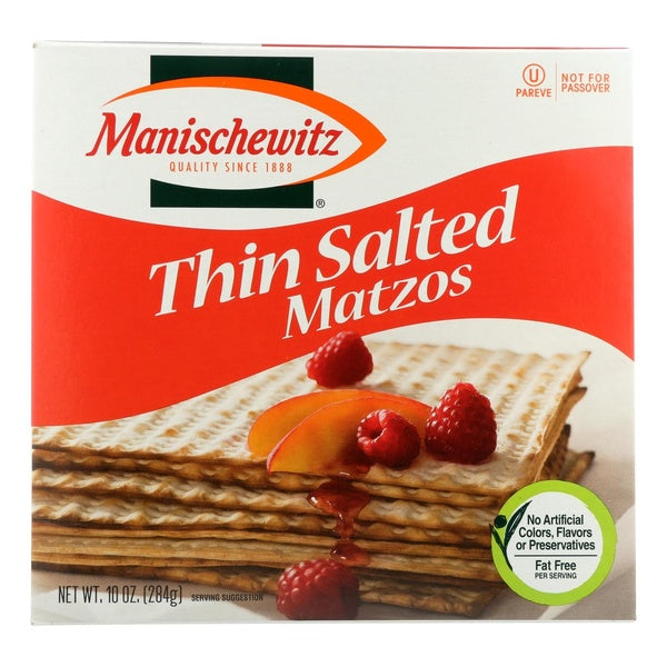 12-PACK OF Cracker Thin Matzo Salted Manischewitz 10 oz