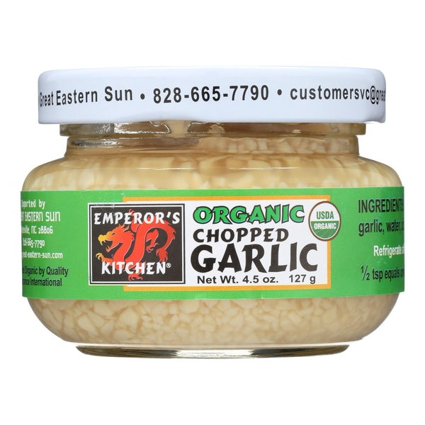 12-PACK OF Garlic Chopped Organic Emperor's Kitchen 4.5 oz