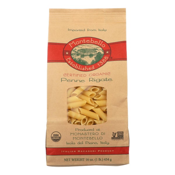 12-PACK OF Pasta Penne Rigate Organic Montebello 1 lb