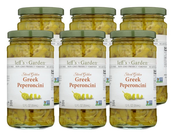 6-PACK OF Pepper Pepperoncini Greek Jeff's Natural 12 oz
