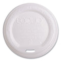 800-PACK OF Lid Plastic EcoLid Renewable and Compostable Hot Cup Lid - 10 to 20 oz, White - 800 Count