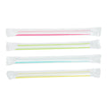 2000-PACK OF Straw Wrapped Karat 2,000 ct Clear Boba Straws | Individually Wrapped | Mixed Stripes (0.39" x 7.5")