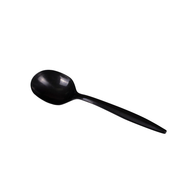 1000-PACK OF Spoon Soup Karat 1,000 ct PP Plastic Medium Weight Soup Spoons Bulk Box, Black