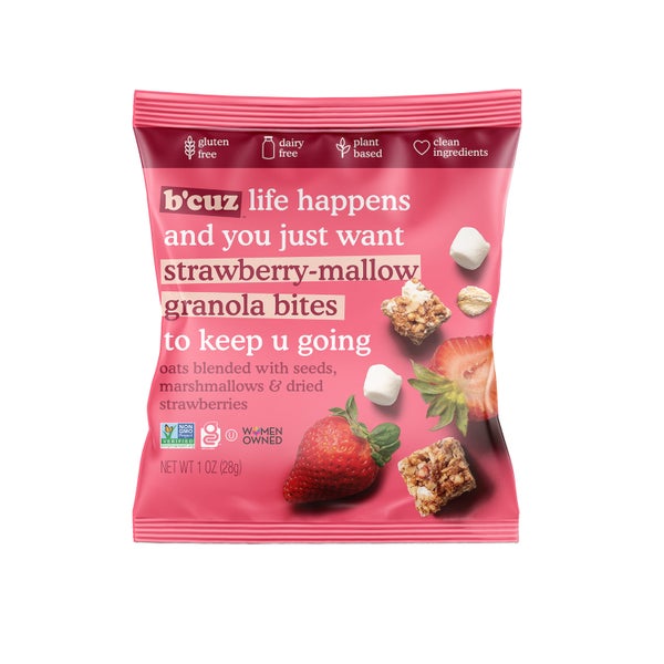 24-PACK OF Granola Bites Strawberry Mallow, B'cuz Snacks
