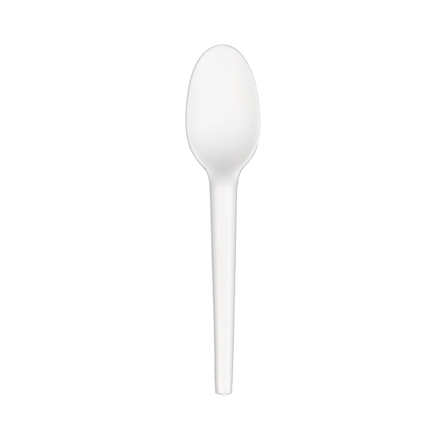 1000-PACK OF SPOON BIODEG COMPOSTABLE 6.5 INCH WHITE DISPOSABLE