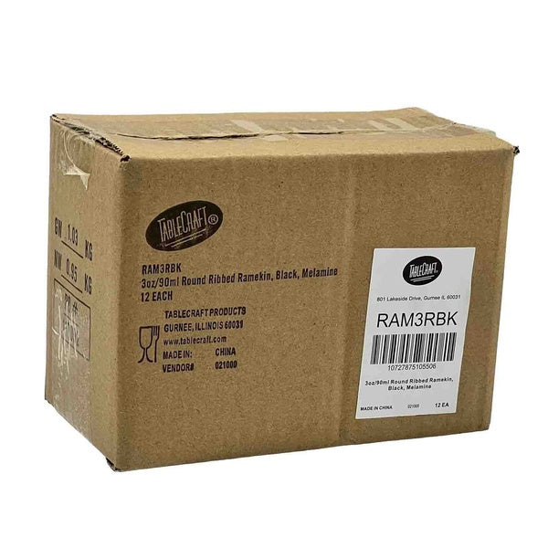 12 CT-PACK OF RAMEKIN MELAMINE RIB BLK 3OZ
