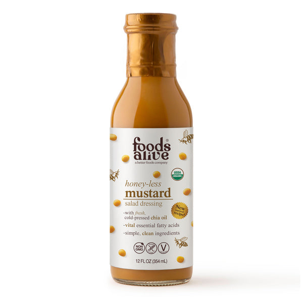 6-PACK OF Dressing Salad, Honey-less Mustard Organic, Foods Alive