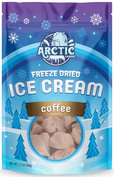 12-PACK OF Candy, Freeze Dried Ice Cream - Coffee, Arctic Farms