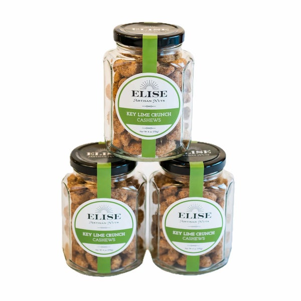 12-PACK OF Cashews Roasted, Key Lime Crunch Elise Artisan Nuts
