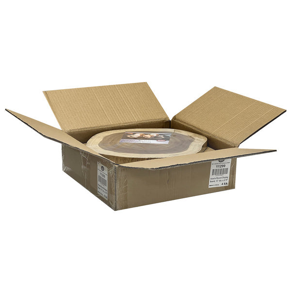 4 CT-PACK OF BOARD WOOD RND SRVNG 12D