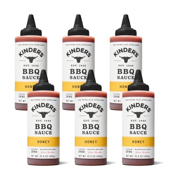 6-PACK OF Sauce Bbq Honey Squeeze Kinders 15.5 fz