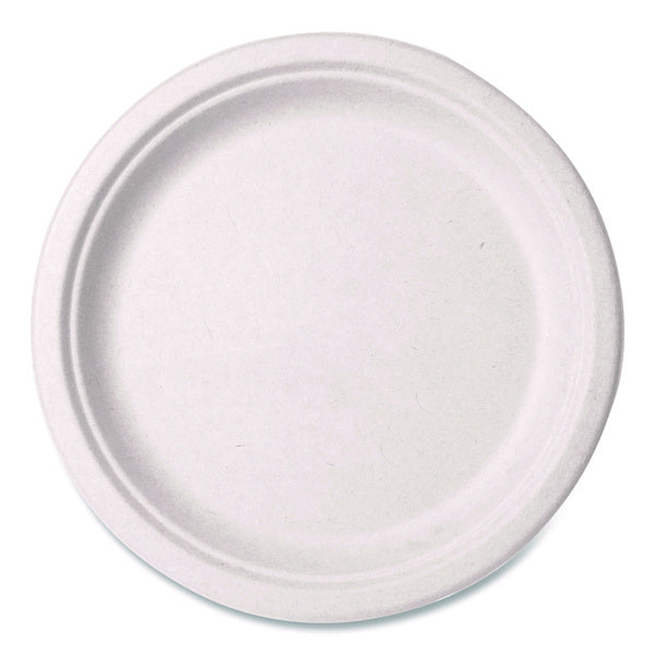 500-PACK OF Vegware VW-P005NFA 10 in. Diameter Nourish Molded Compostable Fiber Plate Tableware - White (500/Carton)