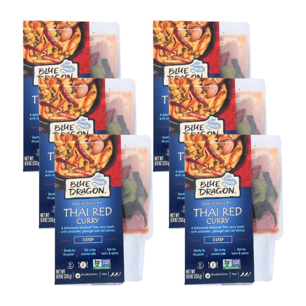 6-PACK OF Mix Curry Red Thai Kit Blue Dragon 8.9 oz