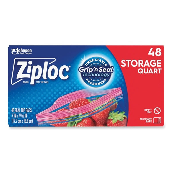 432-PACK OF Bag Plastic Ziploc Double Zipper Storage Bags - 1 Quart Clear Food Storage Bags (9 Count) - Durable and Microwave Safe