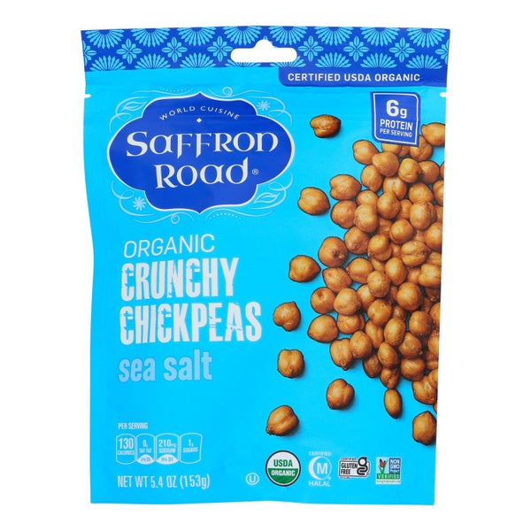 6-PACK OF Snack Chickpea Sea Salt Organic Saffron Road 5.4 oz
