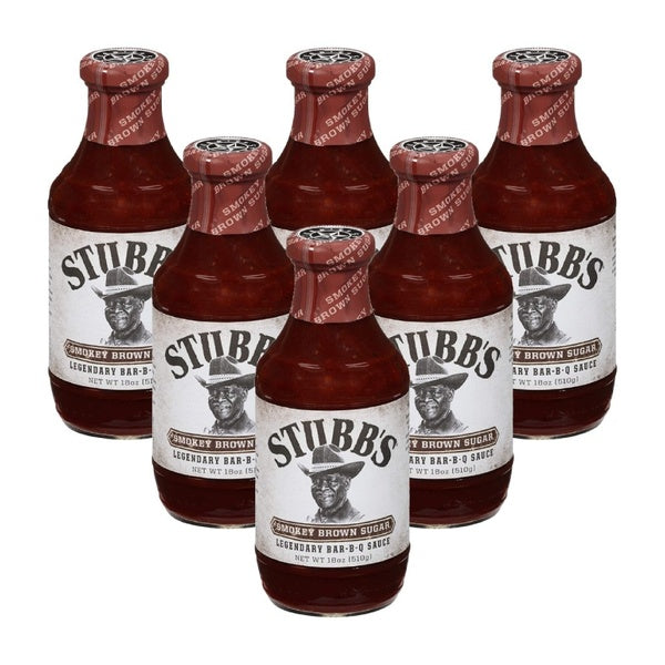 6-PACK OF Sauce Bbq Smoky Brown Sugar Stubb's (Sauces) 18 oz