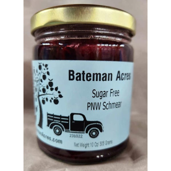12-PACK OF Spreads, Jams, Sugar-Free PNW Schmear, 10 ounces, 12 ct Bateman Acres