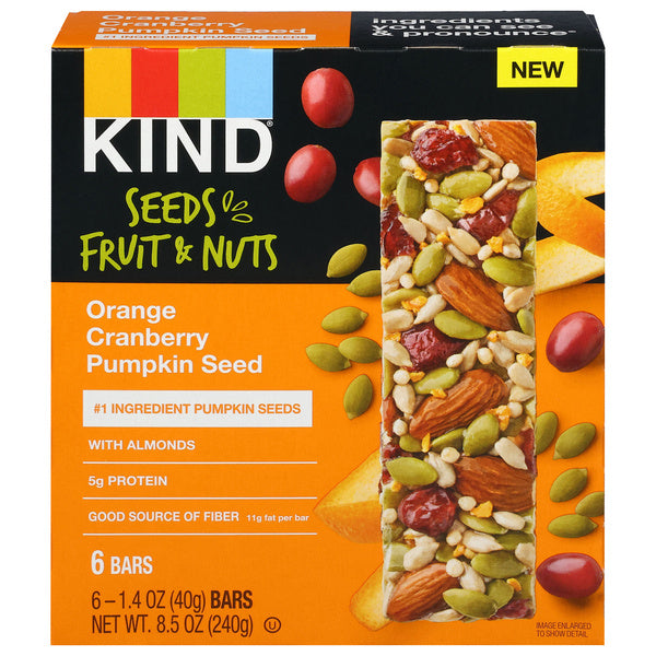 6-PACK OF BAR NUTRITIONAL ORANGE CRANBERRY PUMPKIN SEED CASE OF 6