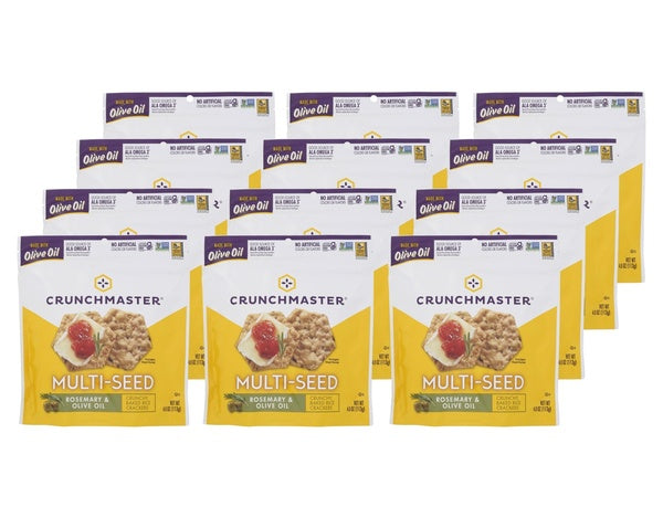 12-PACK OF Cracker Multiseed Rosemary And Olive Oil Crunchmaster 4 oz