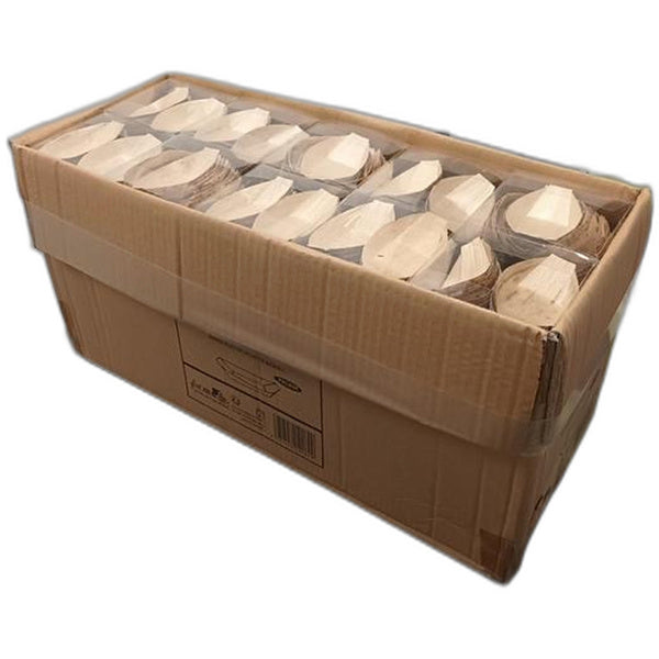 100 CT-PACK OF LEAF BAMBOO BOAT 1.5 OZ
