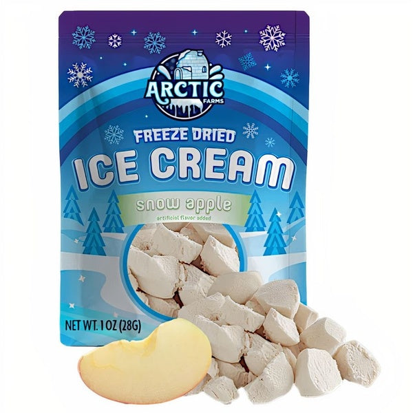 12-PACK OF Candy Freeze Dried Ice Cream - Snow Mountain Apple, Arctic Farms