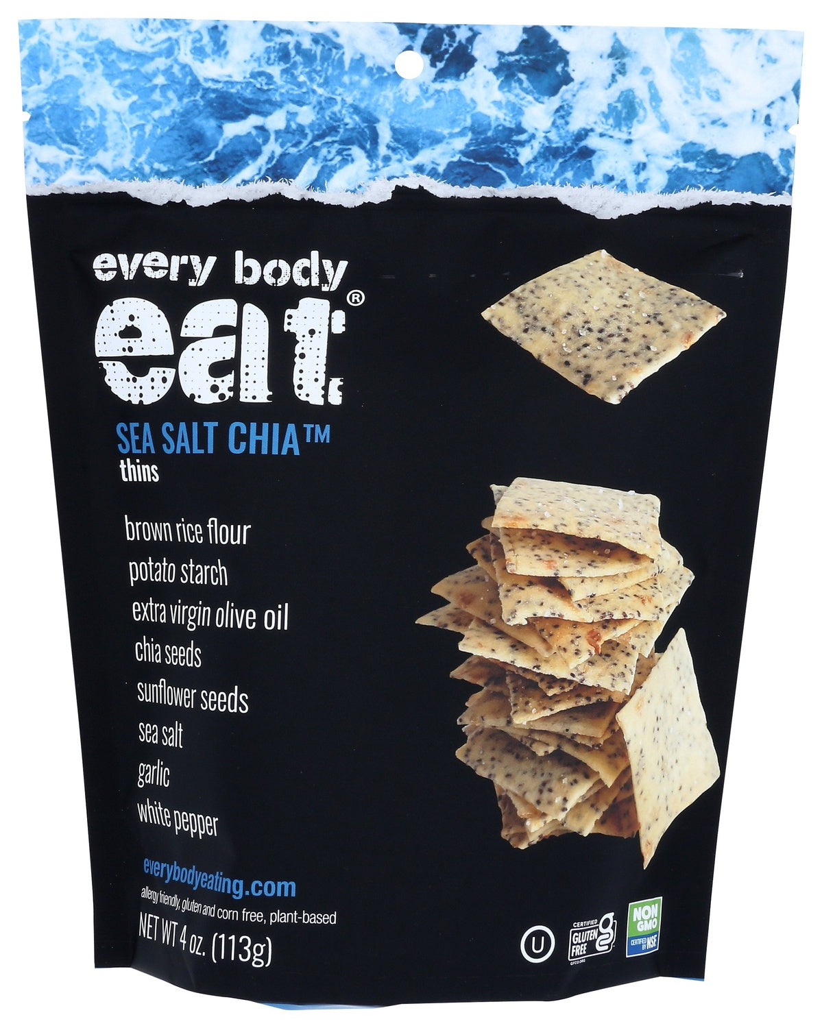 6-PACK OF CRACKER THIN SEA SALT CHIA
