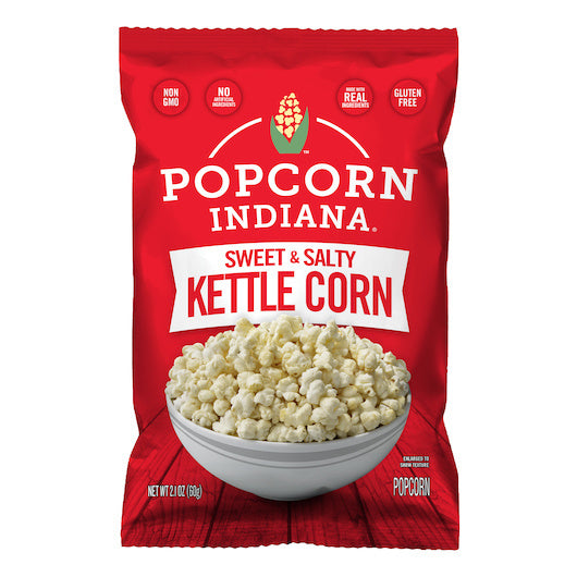 6-PACK OF Sweet And Salty Kettle Corn Popcorn Indiana, 6 - 2.1 Oz