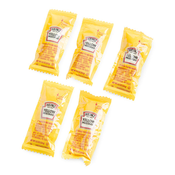 500-PACK OF MUSTARD YELLOW PACKETS MILD