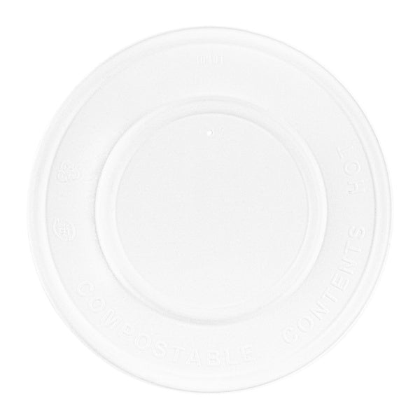 500-PACK OF Lid Togo Karat Earth 114.6mm Compostable Fiber Paper Flat lid for 12-16 oz Paper Food Container & 24-32 oz Gourmet Food Container - 500 pcs