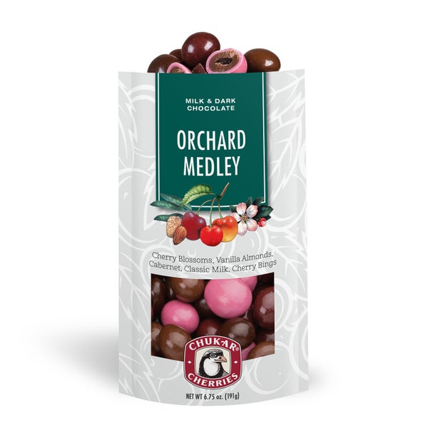 12-PACK OF Chocolate Coated Fruit Cherry Orchard Medley Chukar Cherry