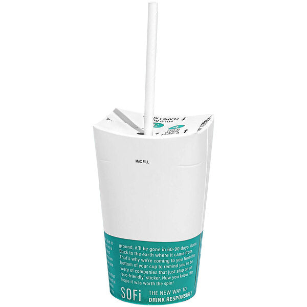 20-PACK OF Cup BIODEG All-in-One Paper Cold Cup and Lid 8oz