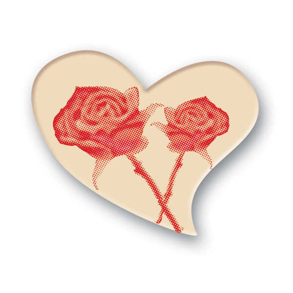 1-PACK OF CHOCOLATE WHT HRT RED ROSE