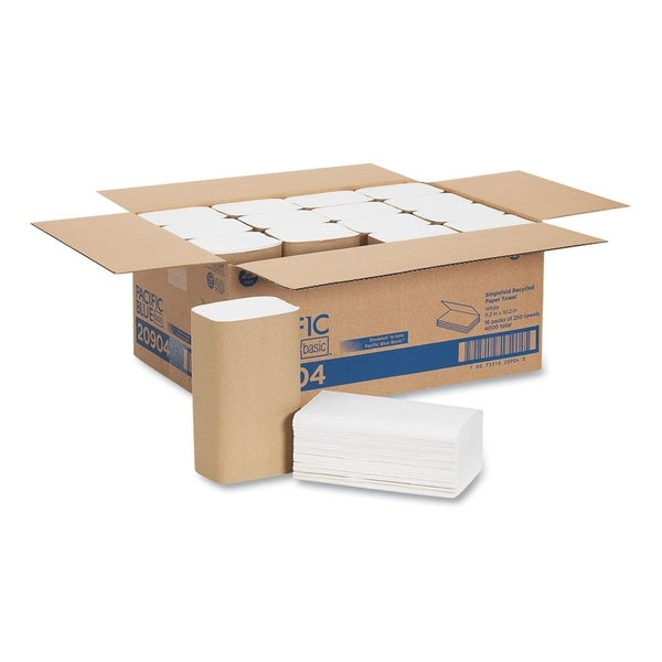 4000-PACK OF Georgia Pacific Professional 20904 Pacific Blue Basic S-Fold Paper Towels - 10.25 x 9.25 Inches - 1-Ply - 4000 Sheets per Carton - Essential for Businesses