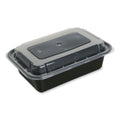 150-PACK OF Container Food GEN FCPP-BC-16RECT 16 oz. Rectangular Plastic Food Container with Clear Lid - Ideal for Takeout and Delivery - 150 Containers per Carton