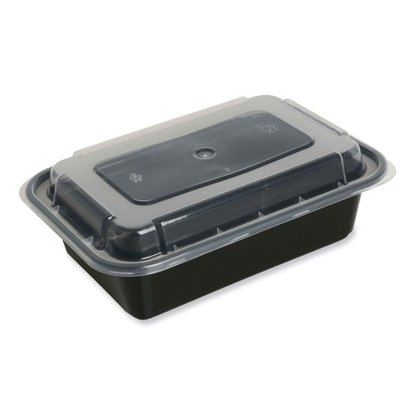 150-PACK OF Container Food GEN FCPP-BC-16RECT 16 oz. Rectangular Plastic Food Container with Clear Lid - Ideal for Takeout and Delivery - 150 Containers per Carton